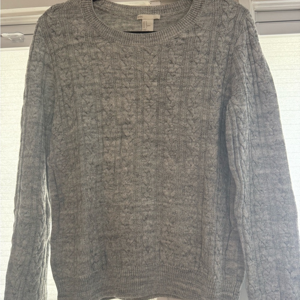 H&M Light Gray Cable Knit Sweater